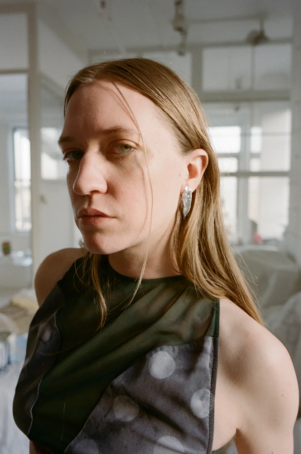 FEATHER EARRINGS, SILVER sold by Maryam Nassir Zadeh product image thumbnail 5