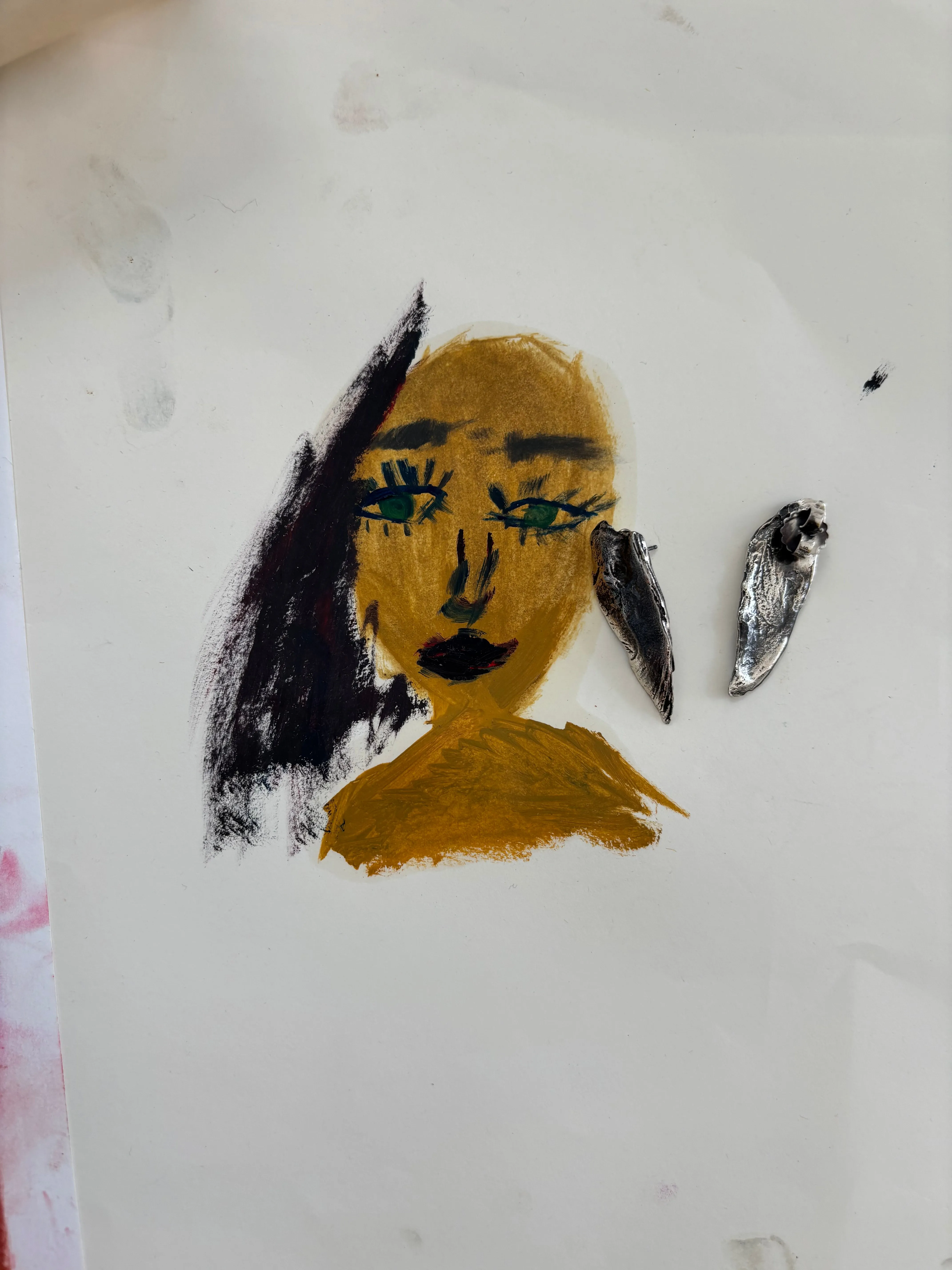 FEATHER EARRINGS, SILVER sold by Maryam Nassir Zadeh product image thumbnail 3