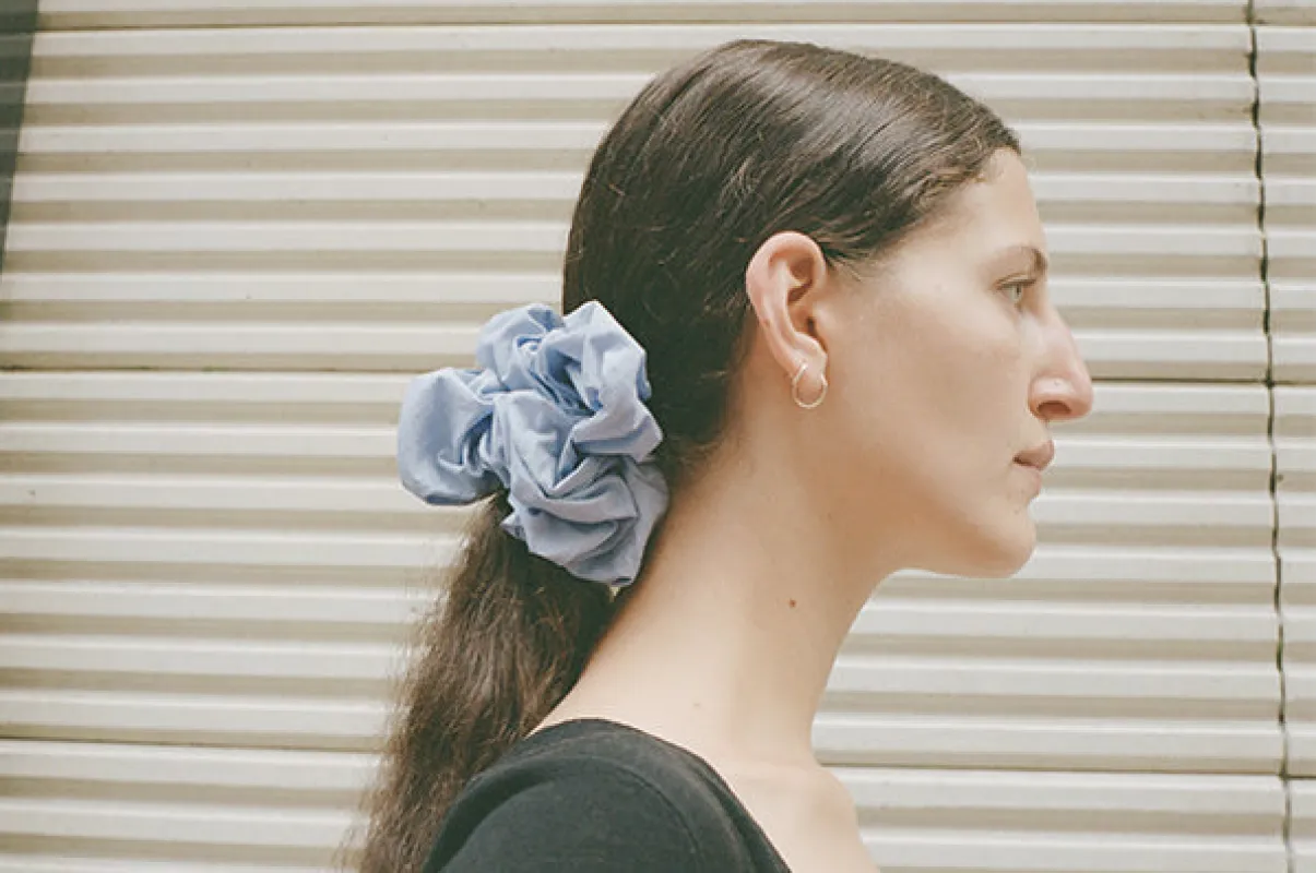 CAMELLIA SCRUNCHIE, ICE BLUE made by Maryam Nassir Zadeh