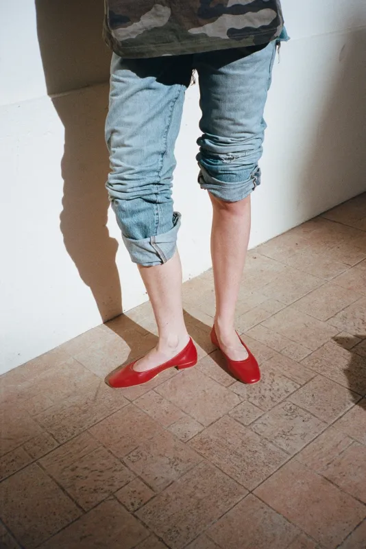 SERAFINA FLAT, ROSSO CALF made by Maryam Nassir Zadeh