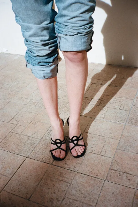 OPERA WEDGE, BLACK SUEDE made by Maryam Nassir Zadeh