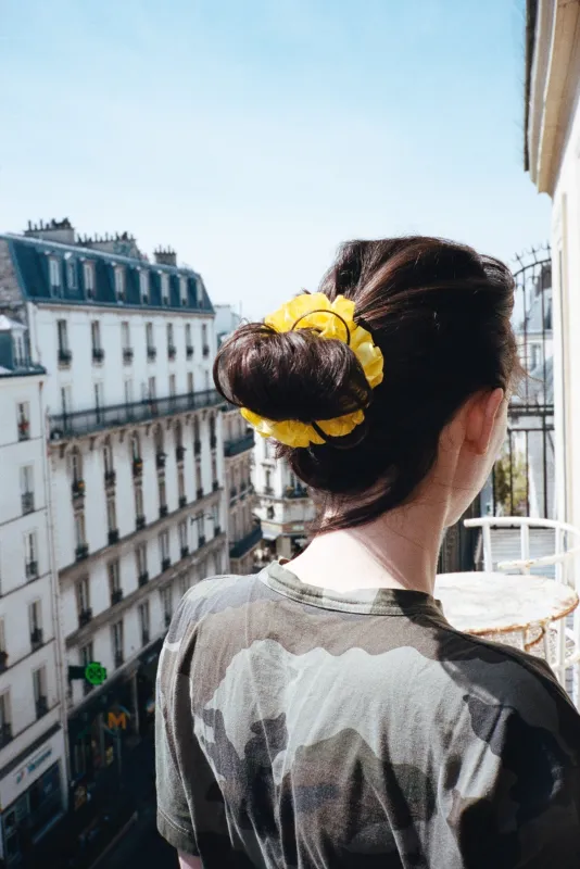 CARNATION SCRUNCHIE, PISTACHIO made by Maryam Nassir Zadeh