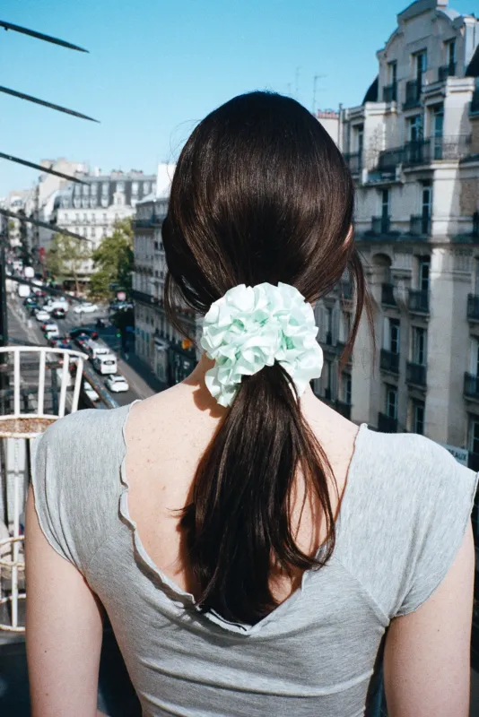 CARNATION SCRUNCHIE, ICE MINT made by Maryam Nassir Zadeh