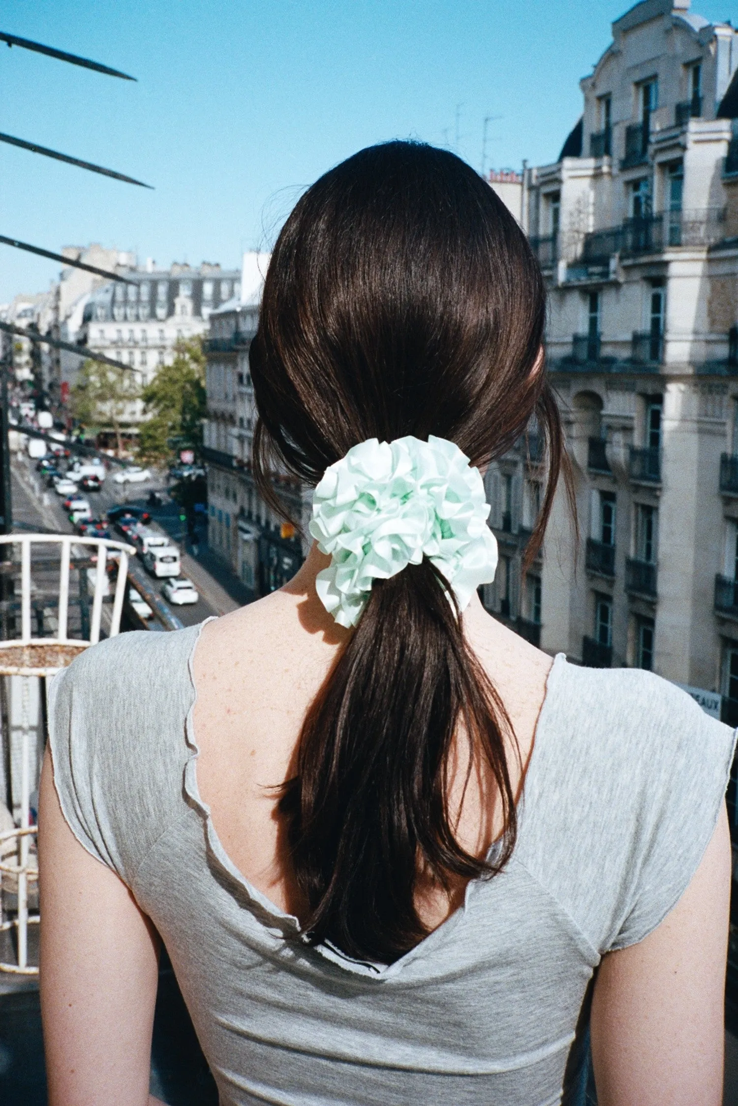 CARNATION SCRUNCHIE, ICE MINT sold by Maryam Nassir Zadeh