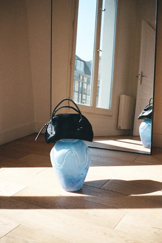 SUN PURSE, BLACK PONY HAIR made by Maryam Nassir Zadeh