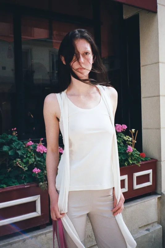 LOULOU TOP, WHITE made by Maryam Nassir Zadeh