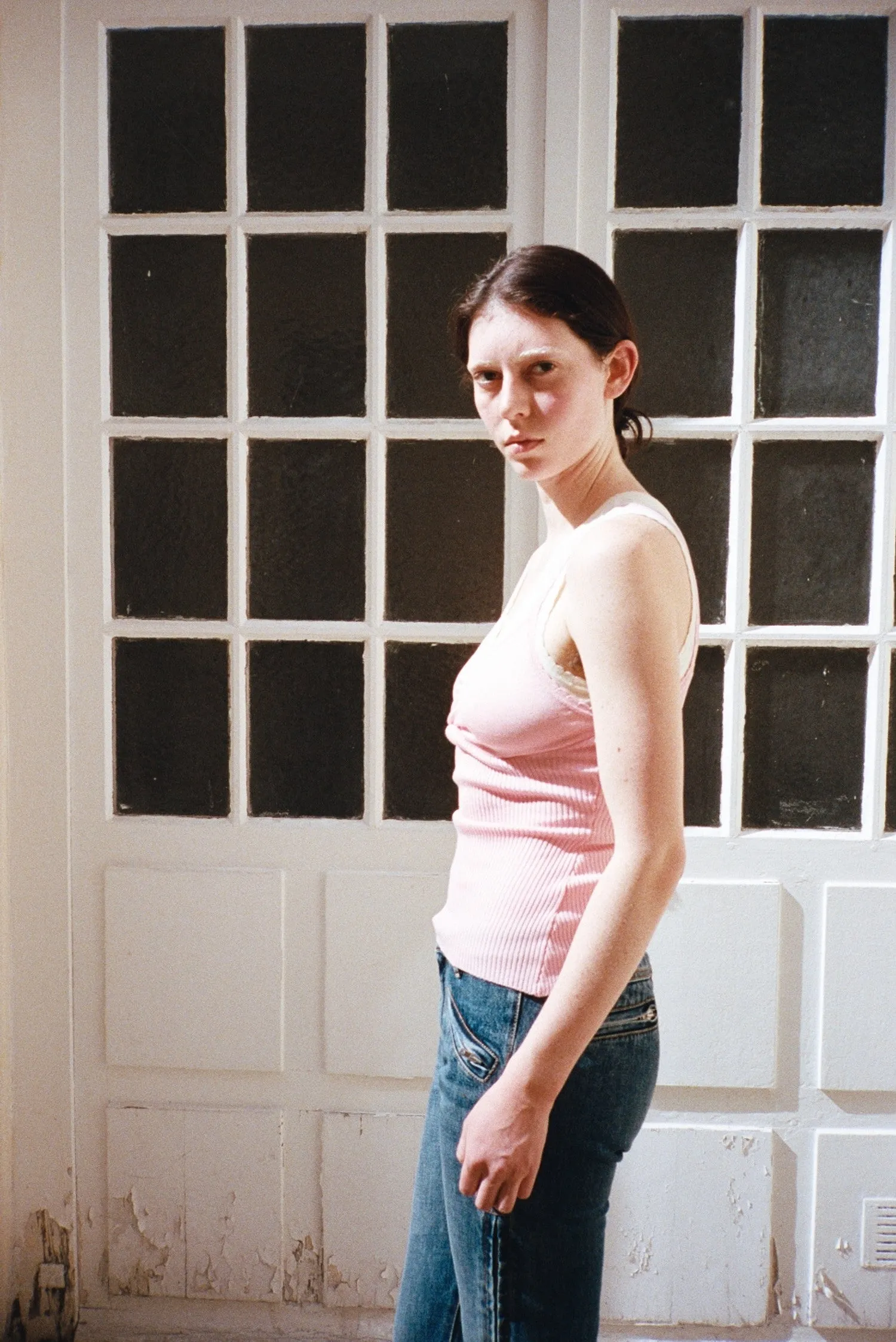 DOUBLE CAMISOLE, PINK AND CREAM sold by Maryam Nassir Zadeh product image thumbnail 5