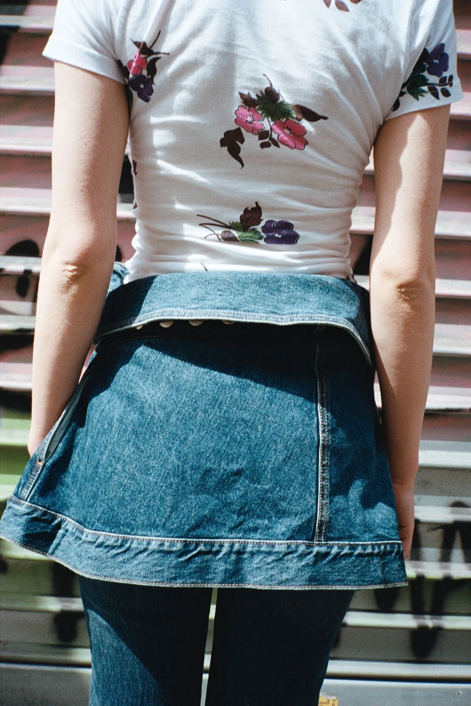 BELTED DENIM JACKET SKIRT, INDIGO sold by Maryam Nassir Zadeh product image thumbnail 3