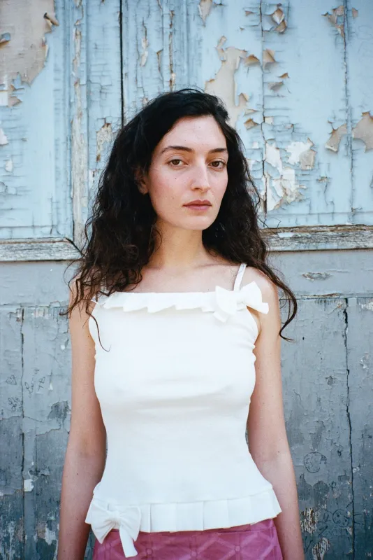 AUDREY SQUARE TOP, WHITE made by Maryam Nassir Zadeh