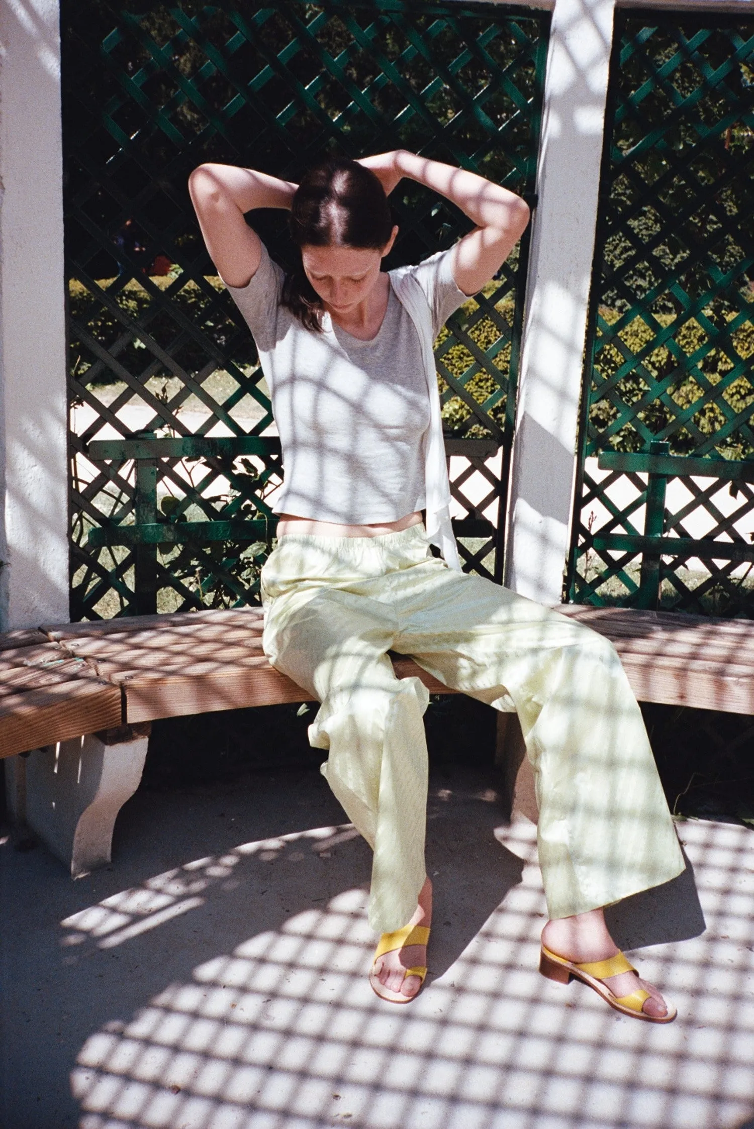 NOUCKI TROUSER, ALMOND GREEN sold by Maryam Nassir Zadeh