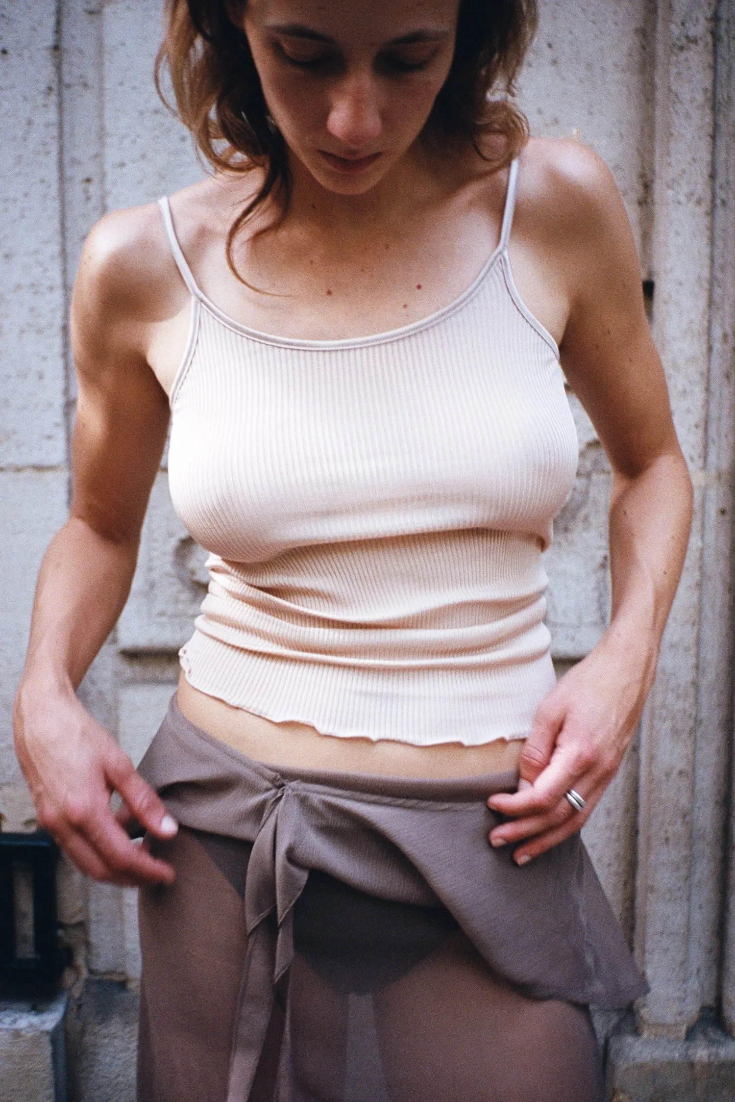 SOIE PLISSE TOP, NUDE sold by Maryam Nassir Zadeh