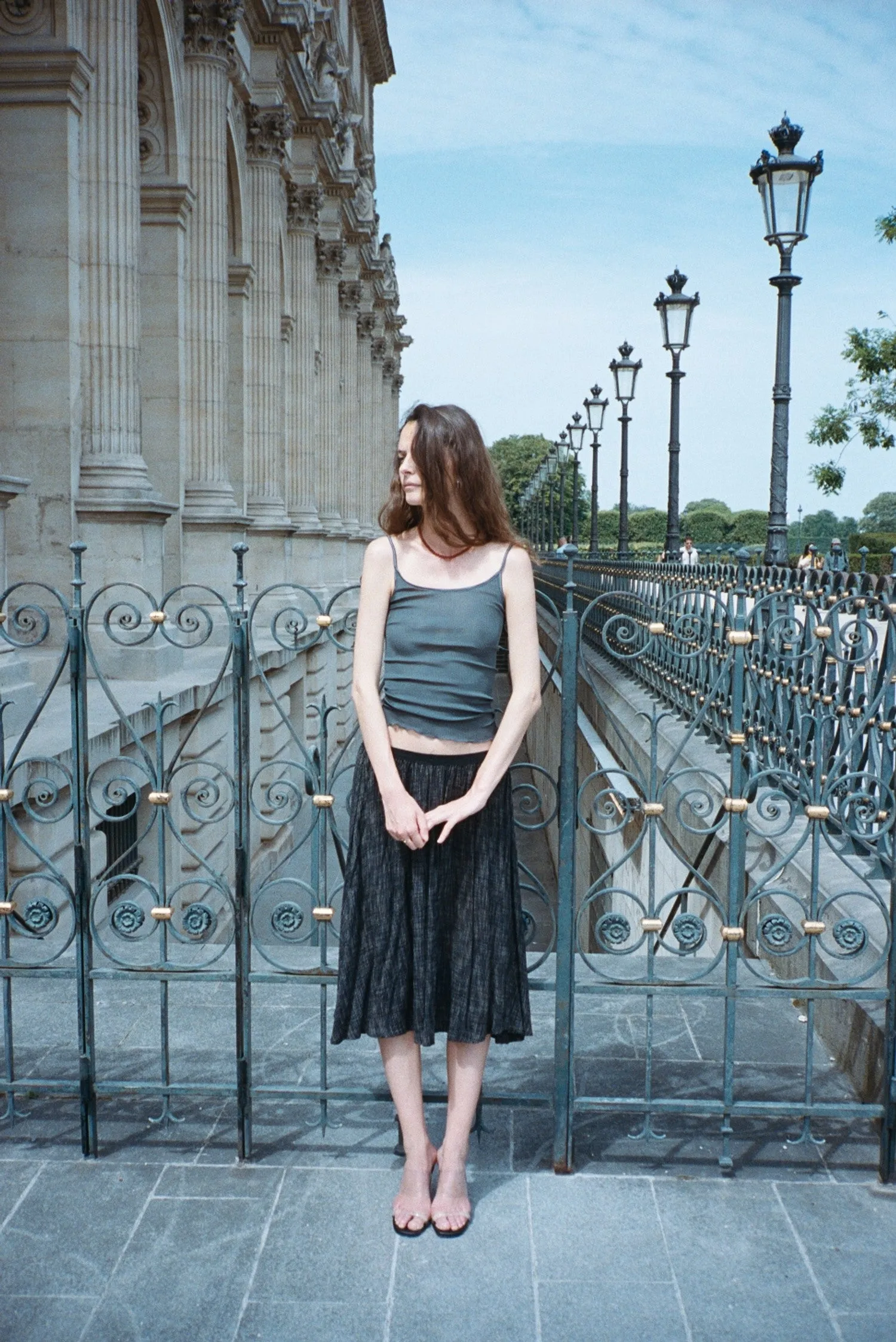 SOIE PLISSE TOP, SMOKE sold by Maryam Nassir Zadeh product image thumbnail 4