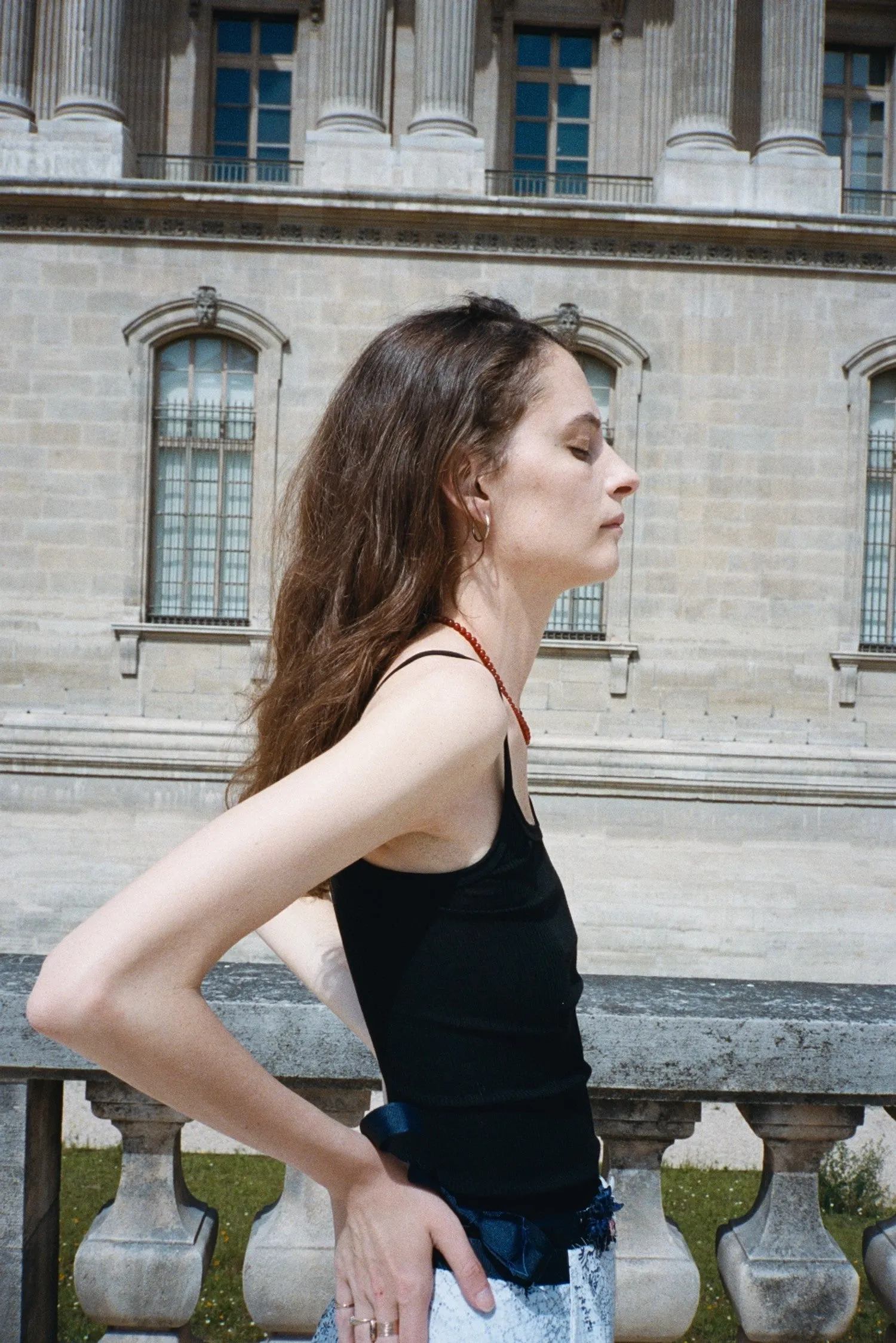 LAINE SOIE PLISSE TOP, NOIR sold by Maryam Nassir Zadeh product image thumbnail 5