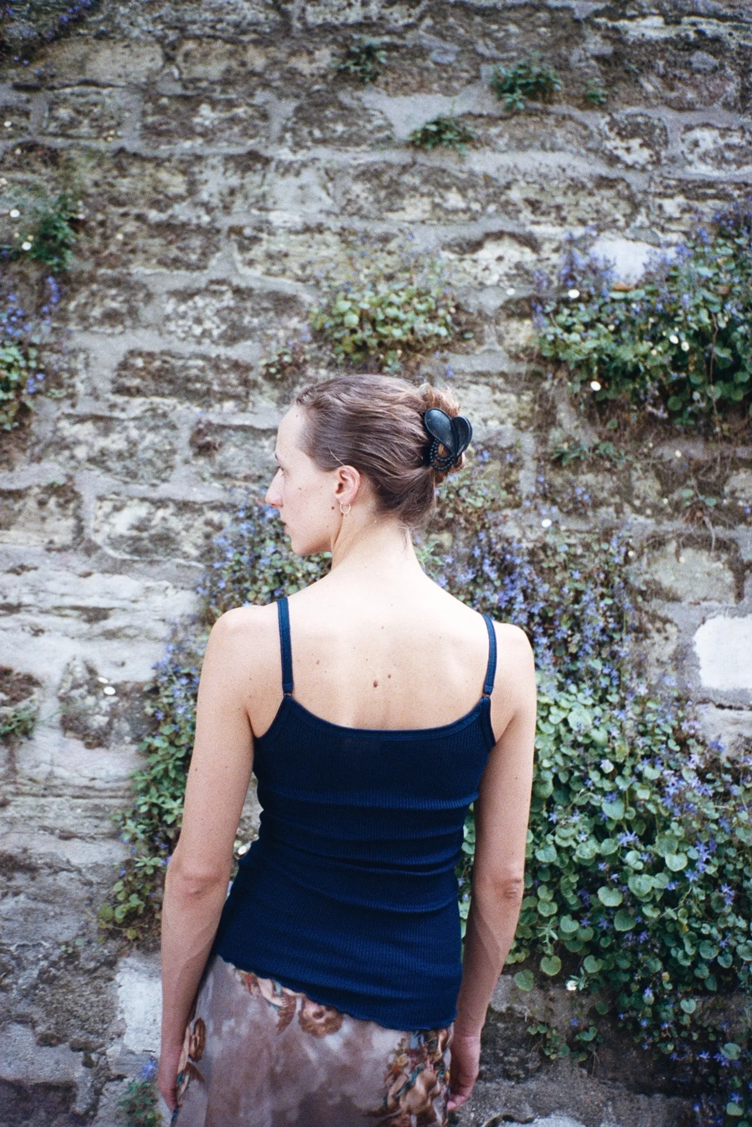 LAINE SOIE PLISSE TOP, BLEU MARINE sold by Maryam Nassir Zadeh product image thumbnail 4