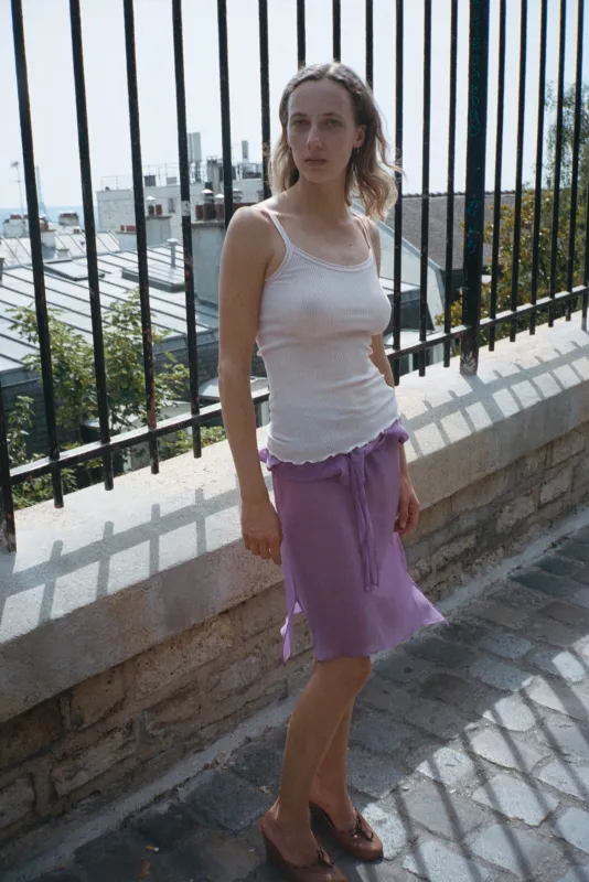 LAINE SOIE PLISSE TOP, ROSEWOOD made by Maryam Nassir Zadeh
