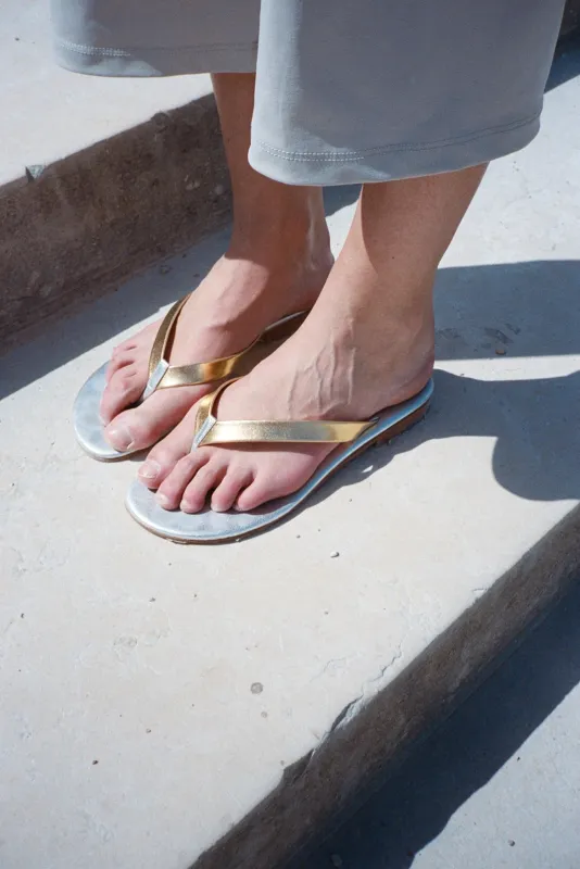 FLIP FLOP, GOLD/SILVER made by Martiniano
