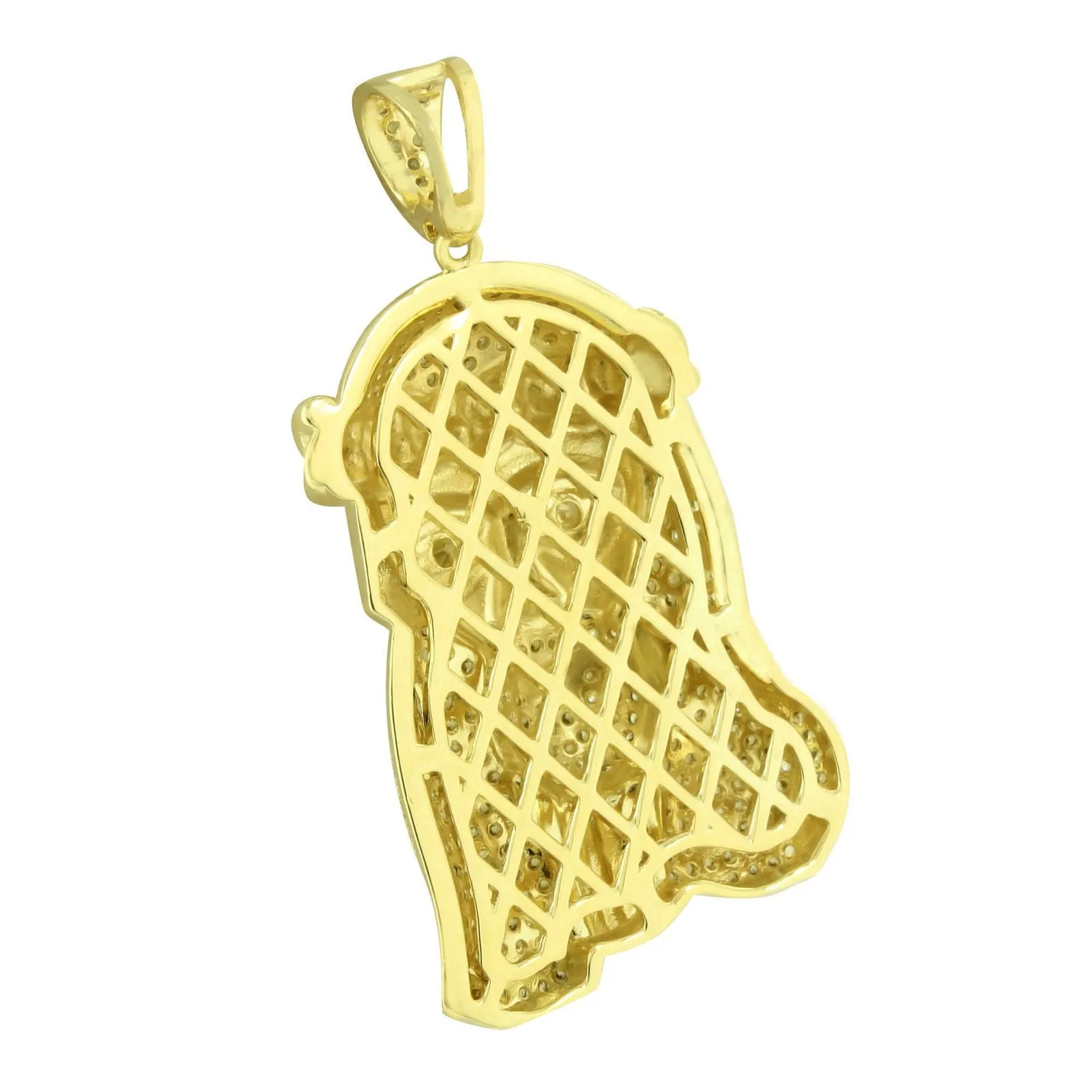 Miami Cuban Jesus Pendant Canary 14K Gold Finish sold by Master Of Bling product image thumbnail 3