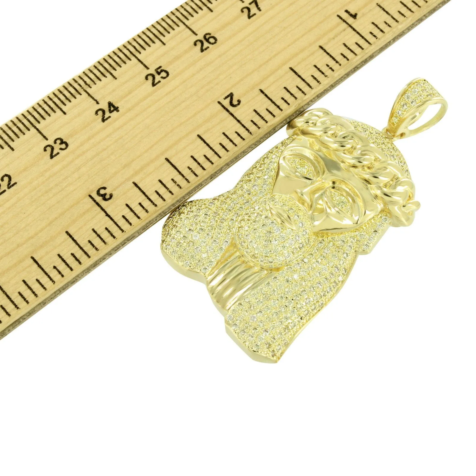 Miami Cuban Jesus Pendant Canary 14K Gold Finish sold by Master Of Bling product image thumbnail 4