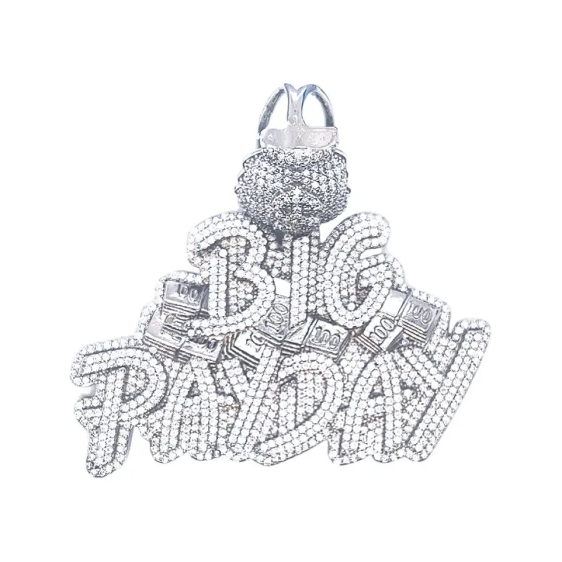 925 Sterling Silver Moissanite 5.16CTW Big Payday Hip Hop Pendant sold by Master Of Bling
