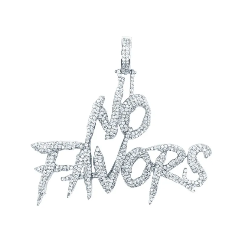 925 Sterling Silver Moissanite 3.54CTW No Favors Hip Hop Pendant sold by Master Of Bling