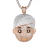 14K Rose Gold Tone Turban Man Face Emoji Icy Hip Hop Pendant sold by Master Of Bling
