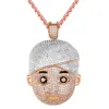 14K Rose Gold Tone Turban Man Face Emoji Icy Hip Hop Pendant sold by Master Of Bling