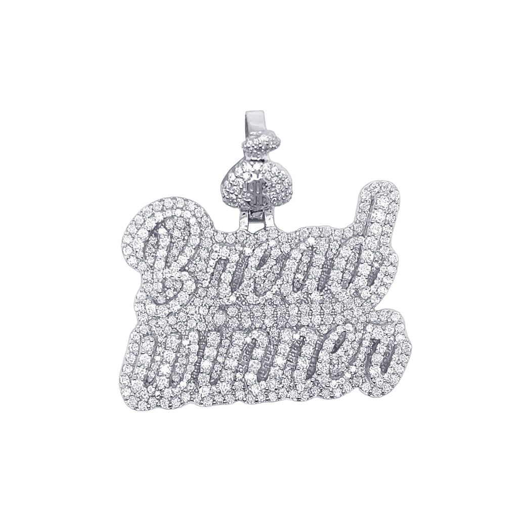 925 Sterling Silver Moissanite Diamonds Bread Winner Pendant sold by Master Of Bling