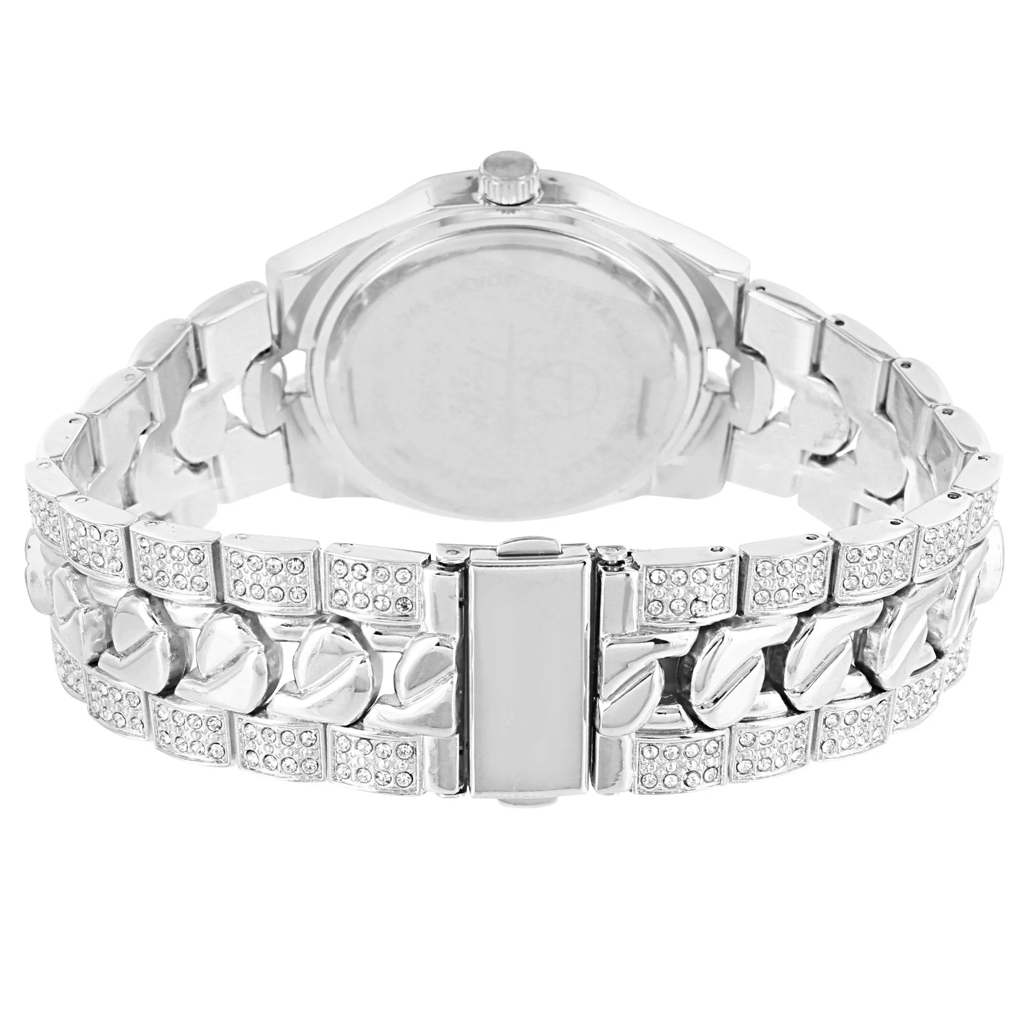 Men's Silver Tone Cuban Link Band Metal Watch sold by Master Of Bling product image thumbnail 2