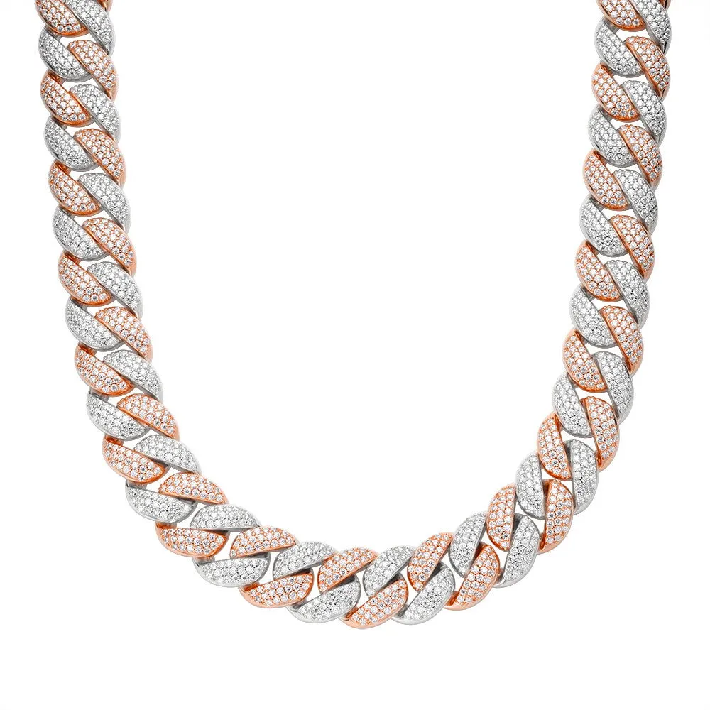 925 Silver Moissanite 20mm Miami Cuban 22 Inch Mens Chain Necklace sold by Master Of Bling