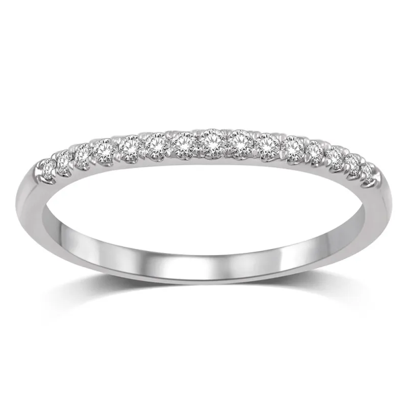 14K White Gold Diamond 1/8 Ct.Tw. Ladies Machine Band sold by Master Of Bling