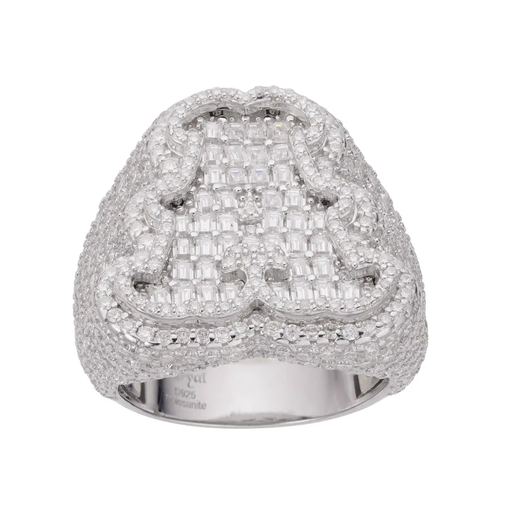 Real MOISSANITE Initial Ring 925 Silver Icy Baguette Men Letter A to Z ANY SIZE sold by Master Of Bling product image thumbnail 4