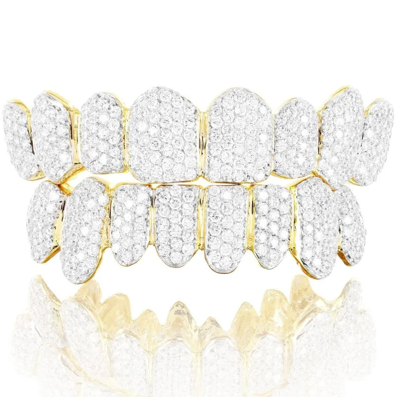 Moissanite Custom Fit Top & Bottom Honeycomb Set Custom Grillz sold by Master Of Bling
