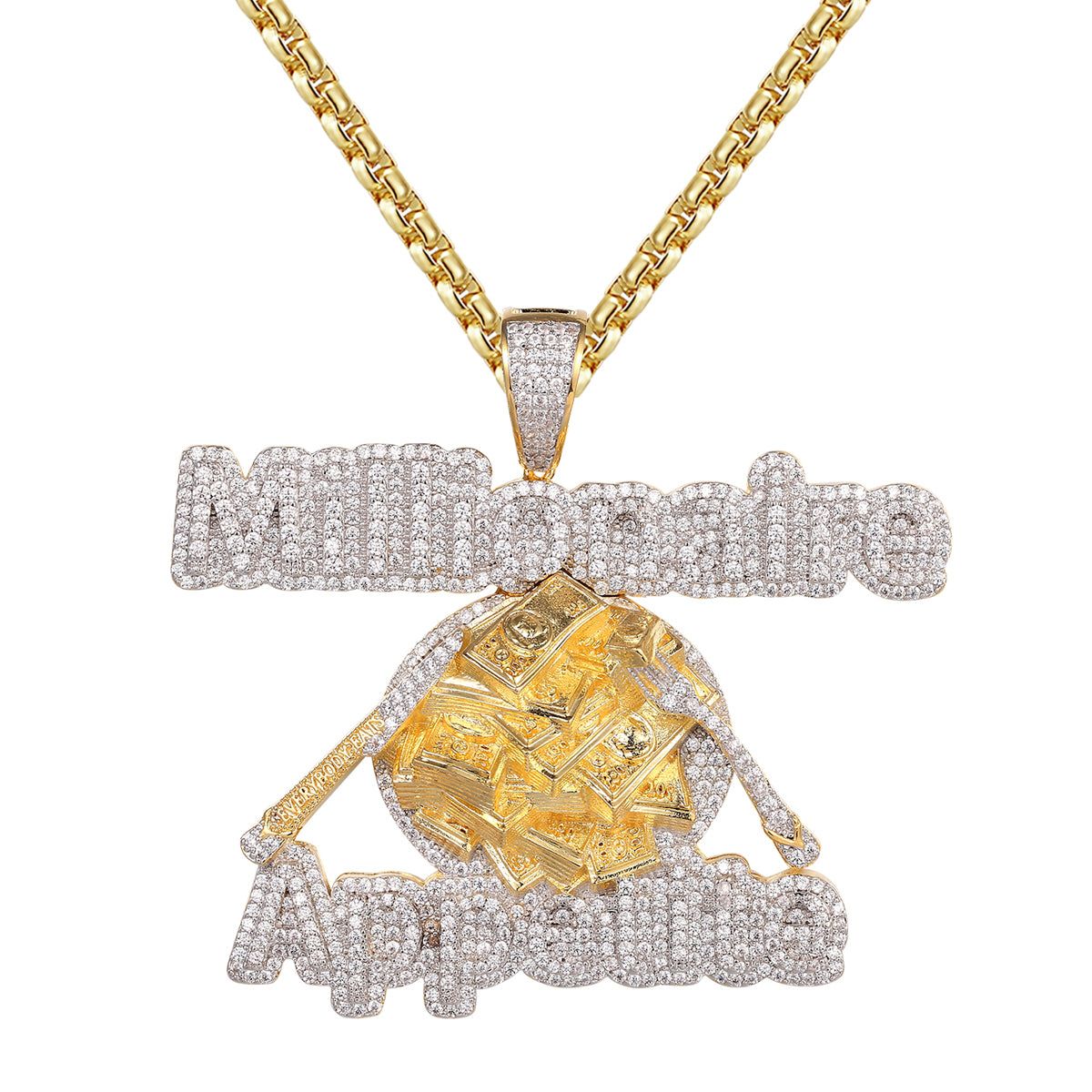 Millionaire Appetite Money Bill Plate Hip Hop Icy Mens Pendant sold by Master Of Bling product image thumbnail 3