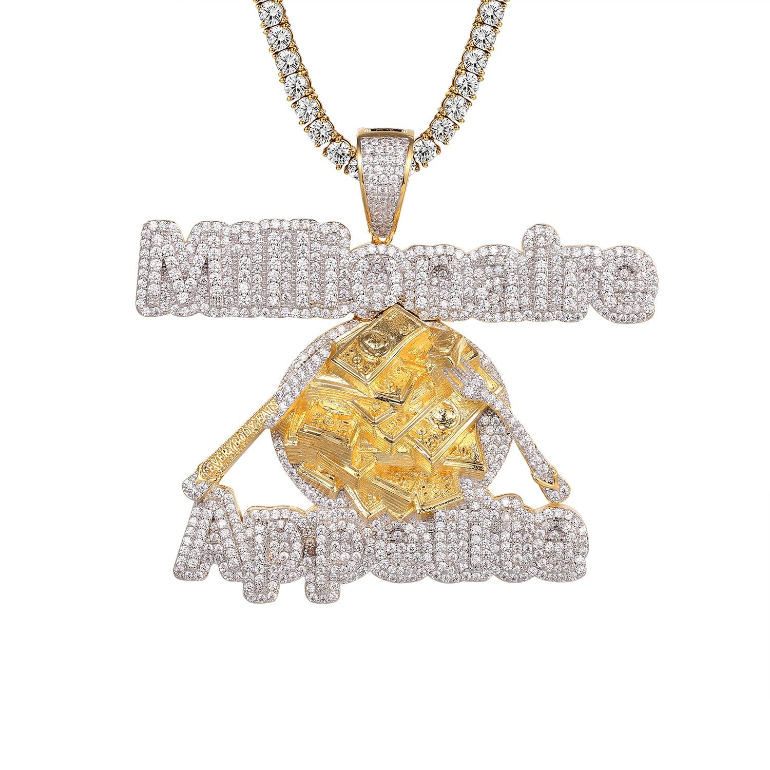Millionaire Appetite Money Bill Plate Hip Hop Icy Mens Pendant sold by Master Of Bling product image thumbnail 4