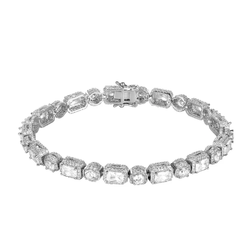 Men's  Solitaire Princess Cut Tennis Bracelet sold by Master Of Bling