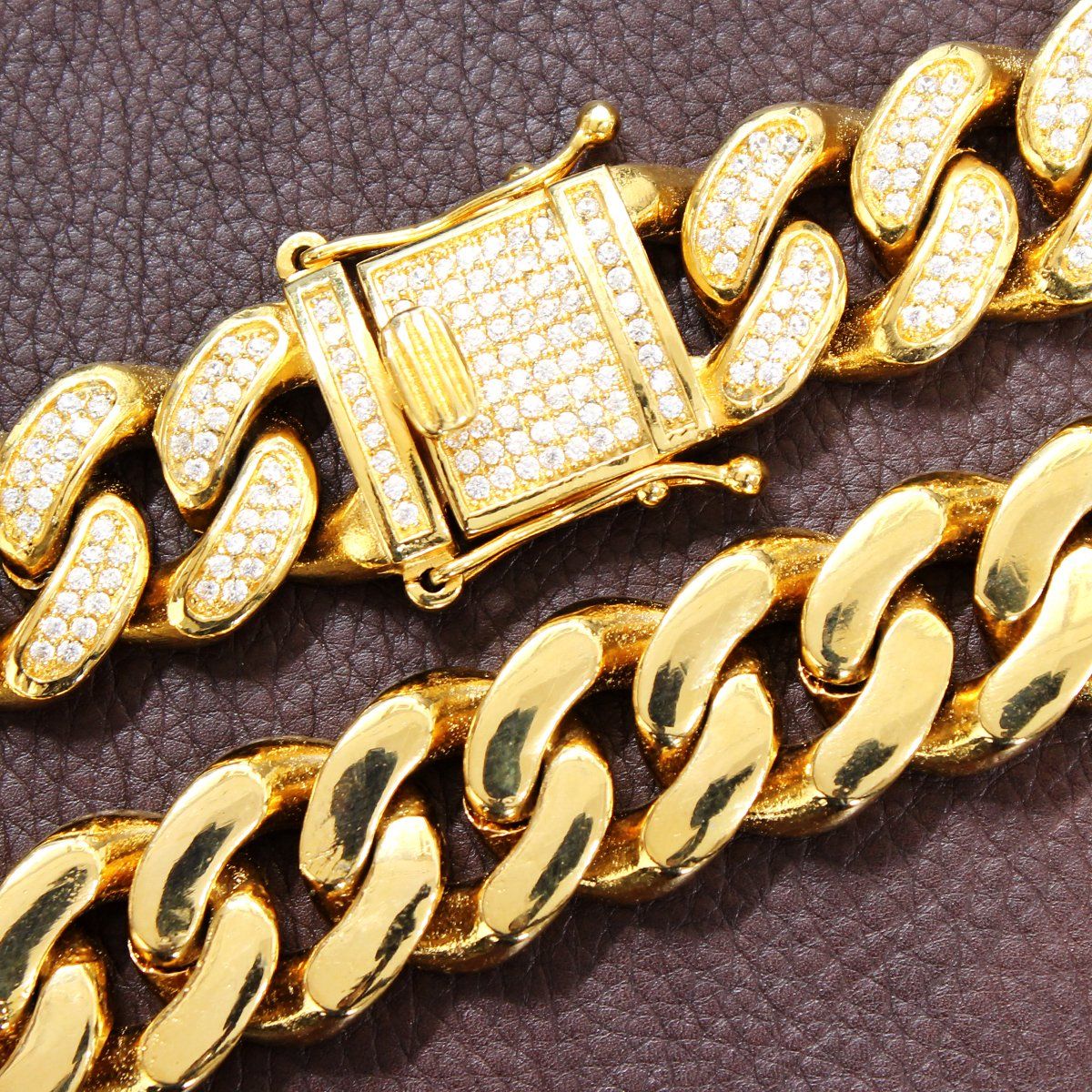 Steel 20mm Heavy Bling Lock 24" Cuban Necklace Bracelet Set sold by Master Of Bling product image thumbnail 3