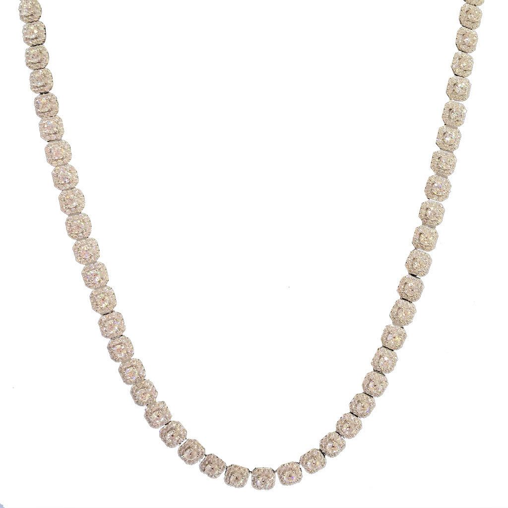 925 Sterling Silver VVS Moissanite White Gold Tone Designer Chain sold by Master Of Bling