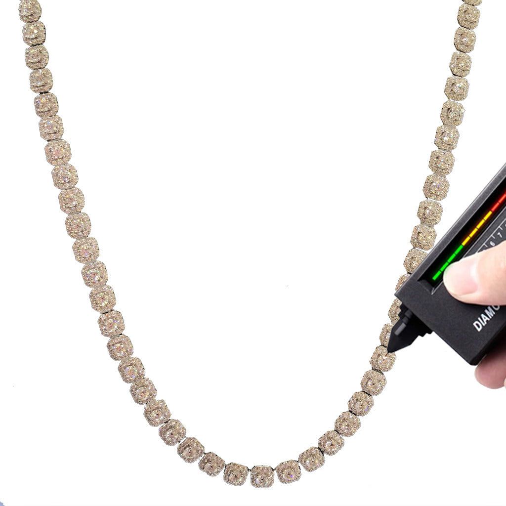 925 Sterling Silver VVS Moissanite White Gold Tone Designer Chain sold by Master Of Bling product image thumbnail 2