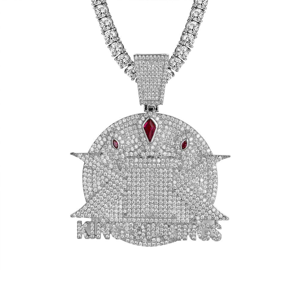 White Gold Finish King Of Kings Hip Hop Icy Custom Mens Pendant sold by Master Of Bling product image thumbnail 4
