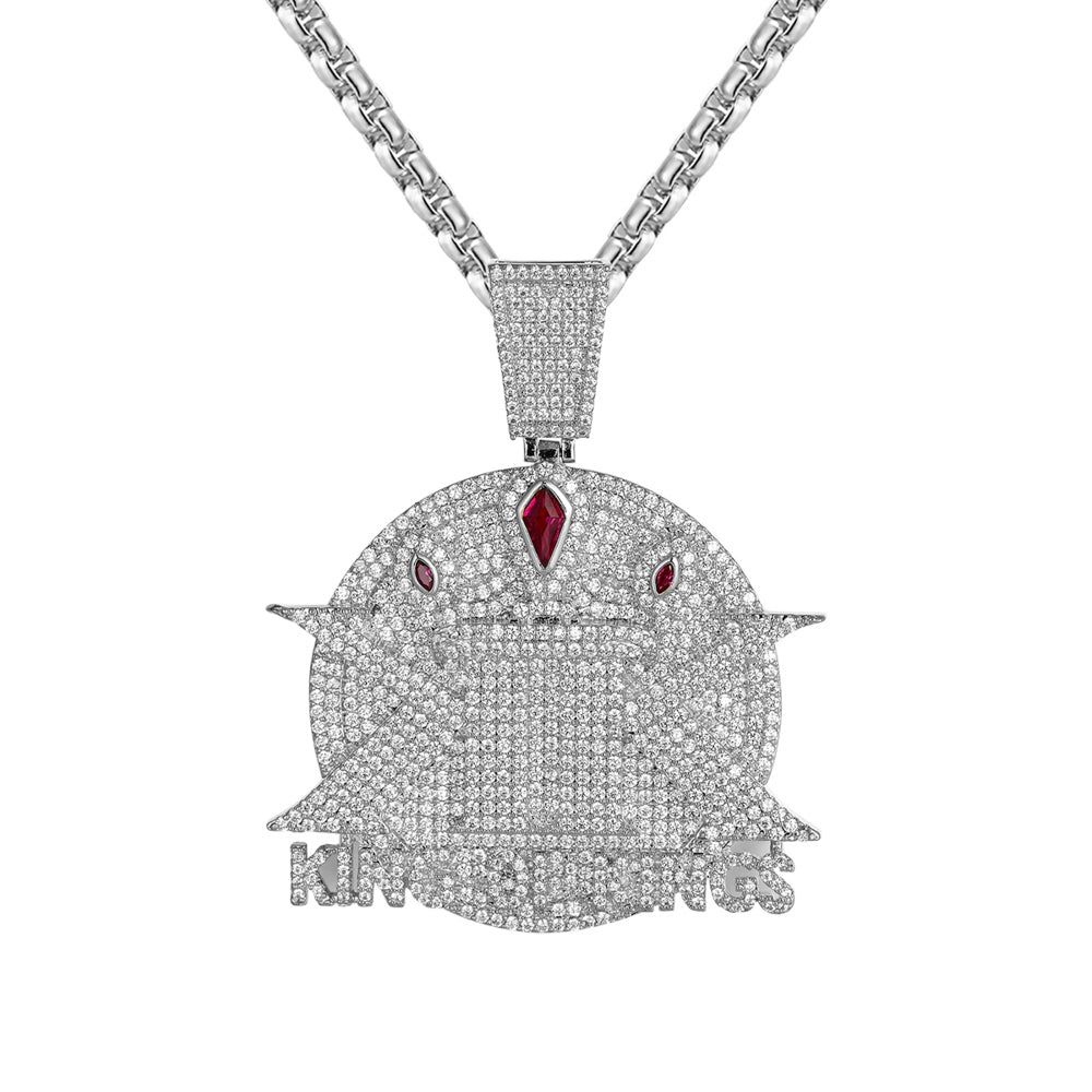 White Gold Finish King Of Kings Hip Hop Icy Custom Mens Pendant sold by Master Of Bling
