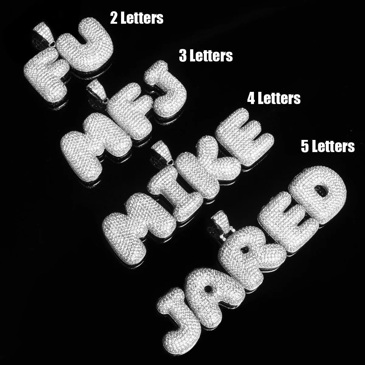 Custom Design Your Own Silver Bubble Name Initial sold by Master Of Bling product image thumbnail 2