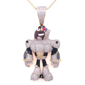 Gold Tone Icy Titans Cyborg Character Bling Custom Pendant sold by Master Of Bling