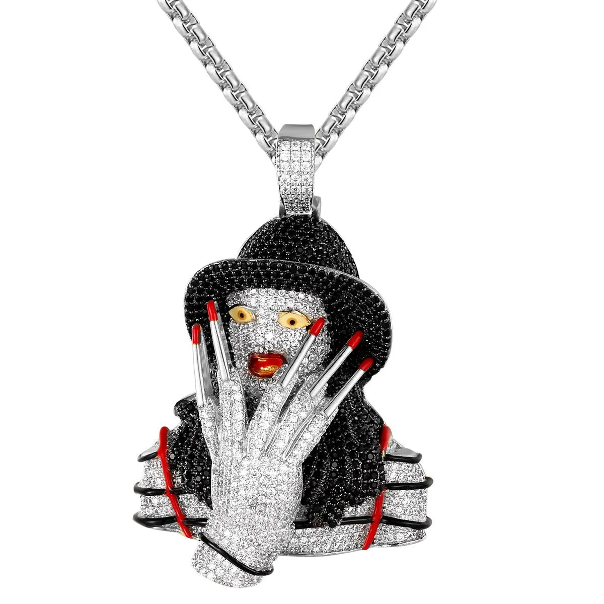Mens Freddy Custom Character 925 Silver Bling Rapper Pendant sold by Master Of Bling