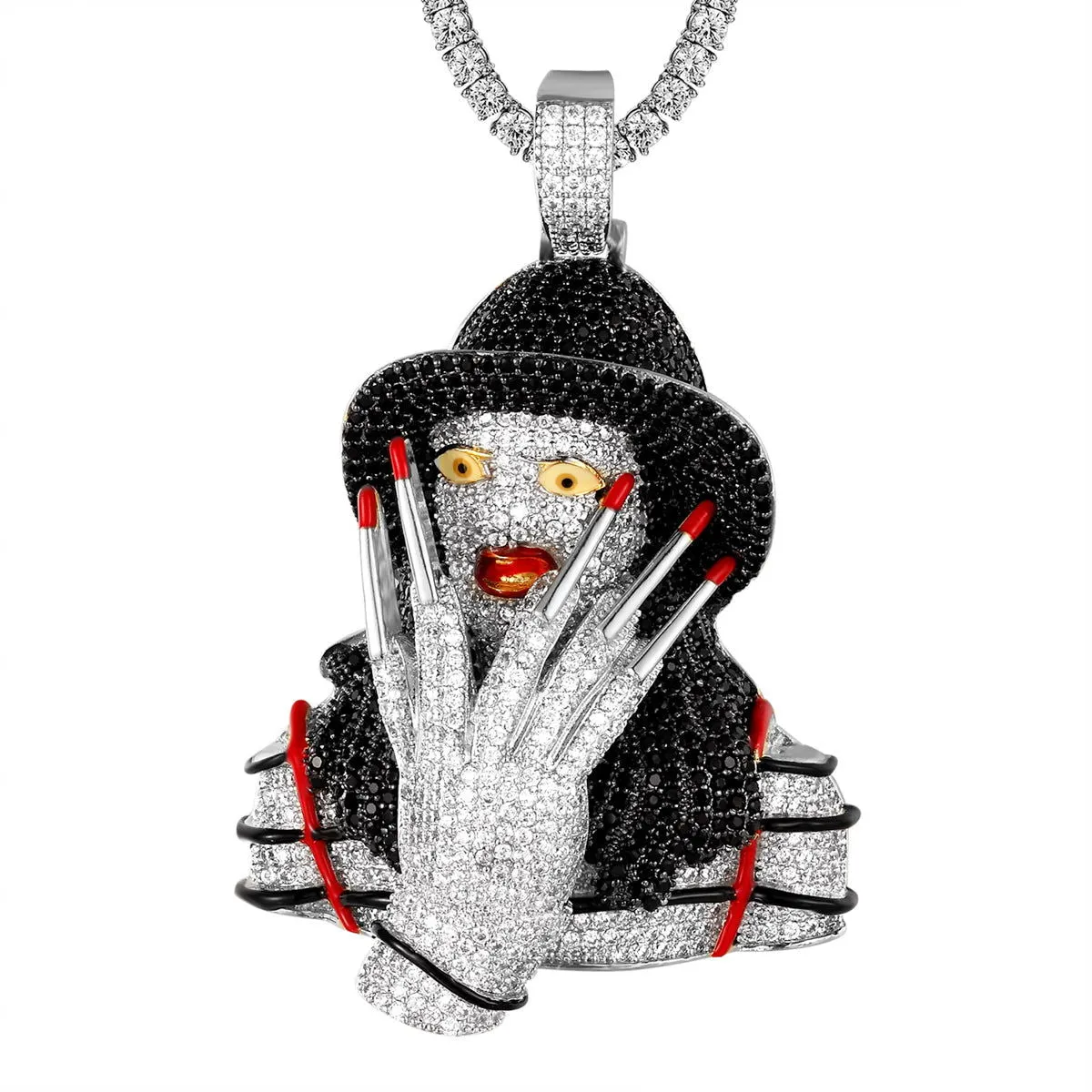Mens Freddy Custom Character 925 Silver Bling Rapper Pendant sold by Master Of Bling product image thumbnail 4