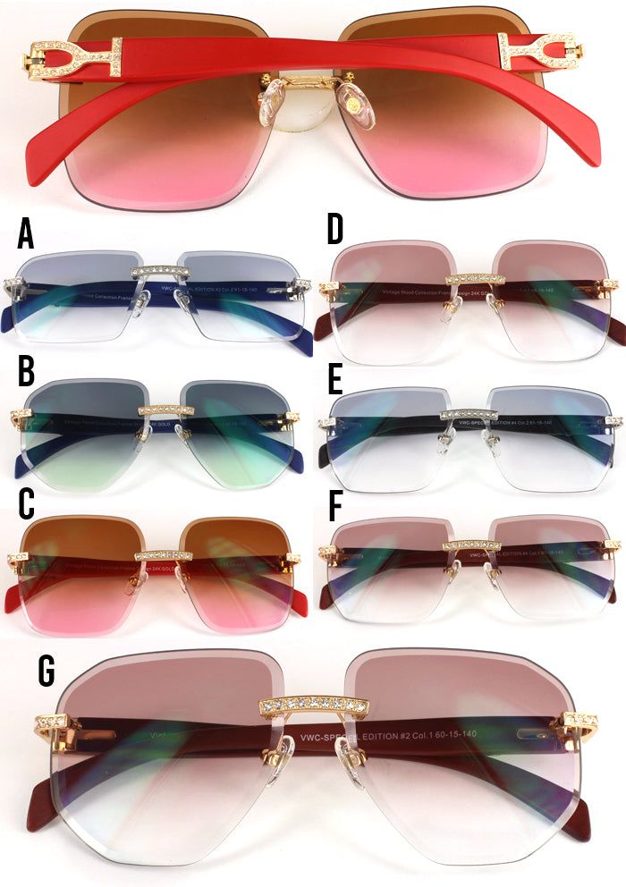 Mens Designer Iced Out Custom Frame Sunglasses Hip Hop sold by Master Of Bling