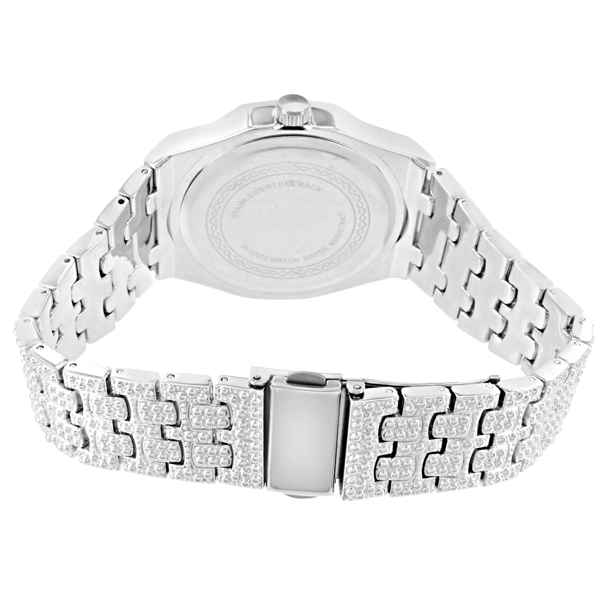 Stainless Steel Back Bling Black Face Presidential Look Watch sold by Master Of Bling product image thumbnail 3