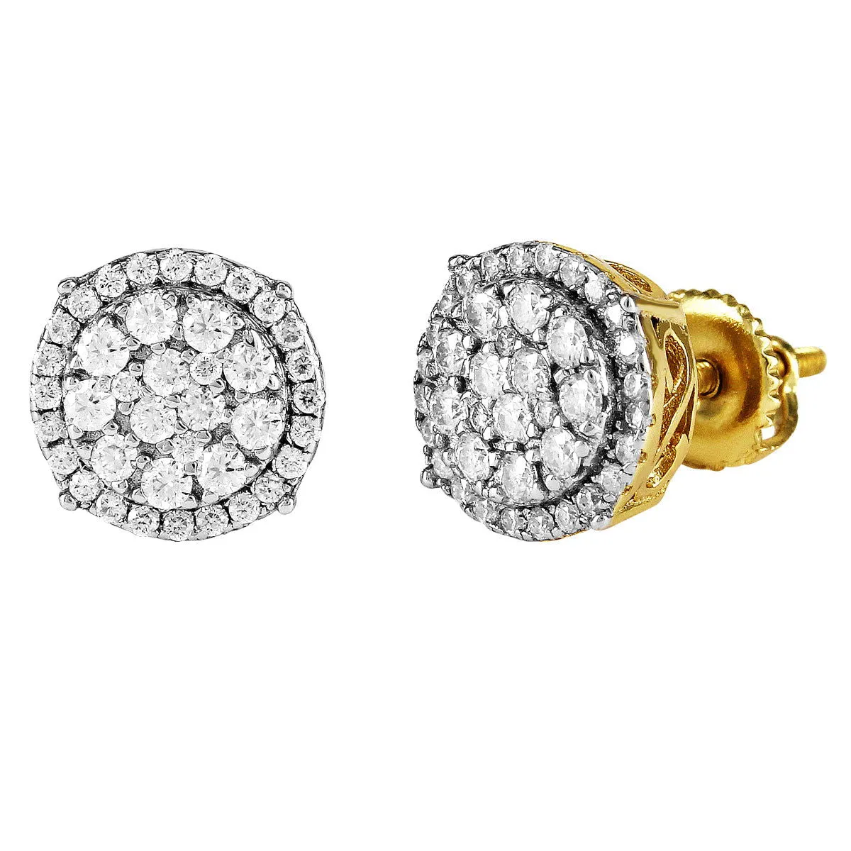Sterling Silver Cluster Round Moissanite Diamond 0.69CT Earrings sold by Master Of Bling product image thumbnail 2
