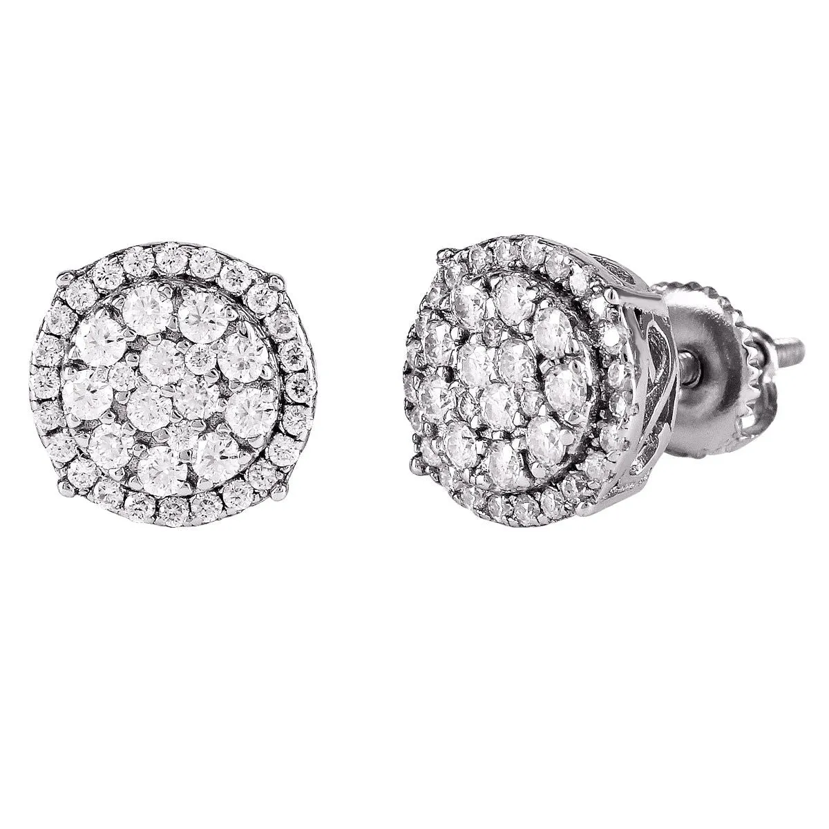 Sterling Silver Cluster Round Moissanite Diamond 0.69CT Earrings sold by Master Of Bling product image thumbnail 4