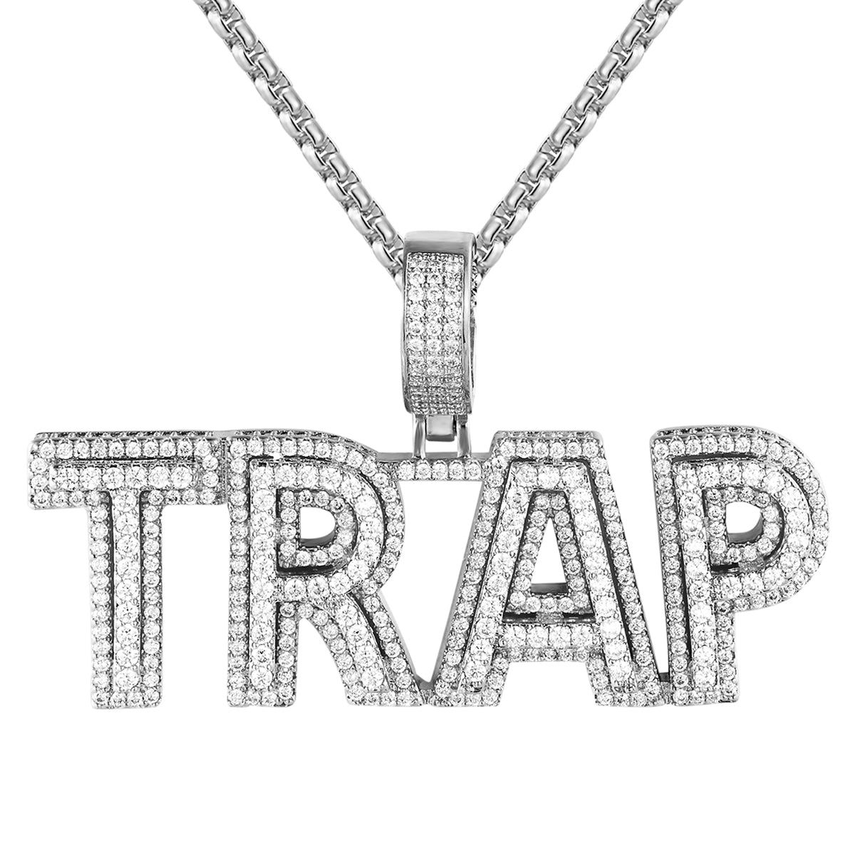 Mens Hip Hop 3D Mini Trap Double Layer Rapper Pendant sold by Master Of Bling