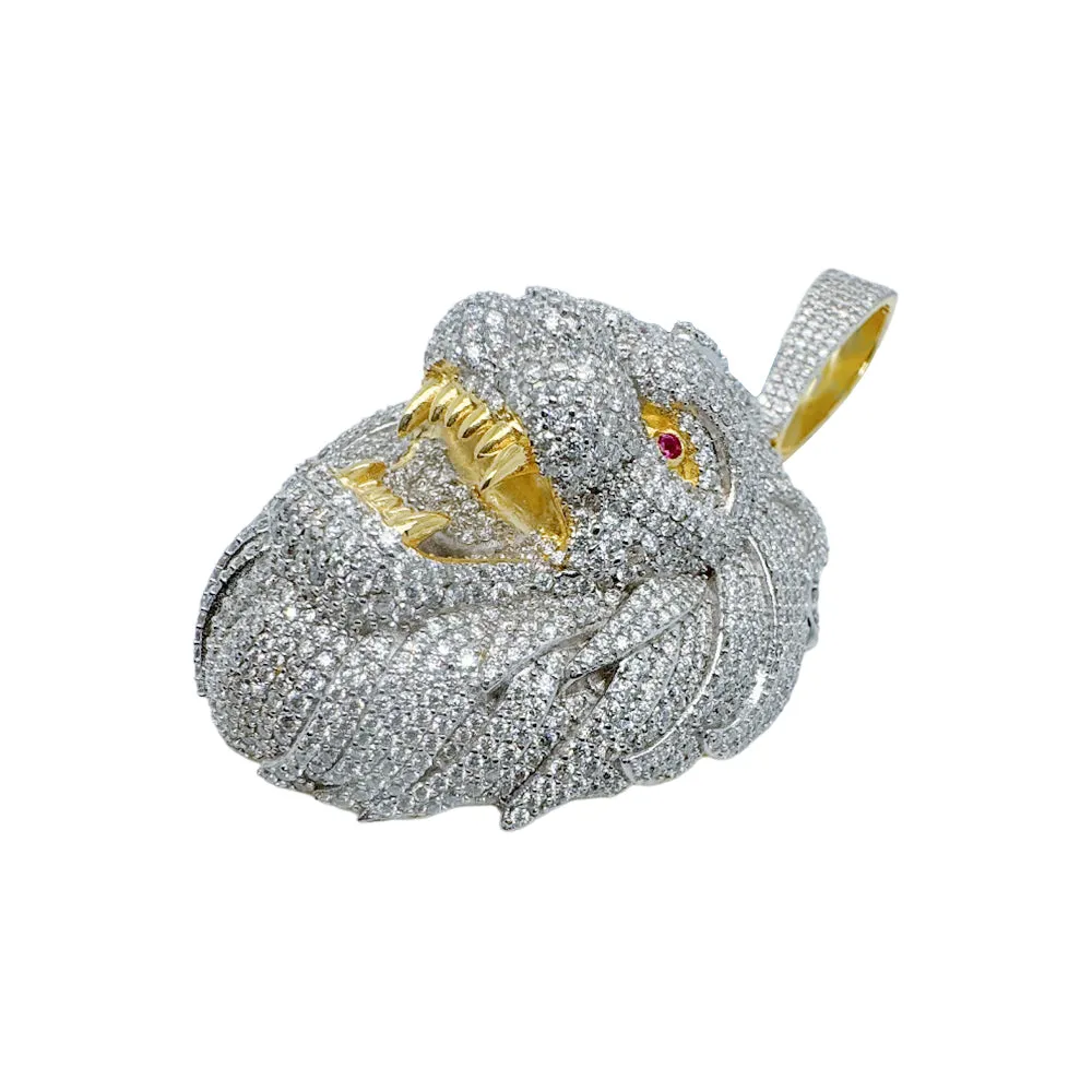 VVS Moissanite Lion Pendant 925 Silver 14k Gold Tone Fully Ice Custom Men sold by Master Of Bling product image thumbnail 2